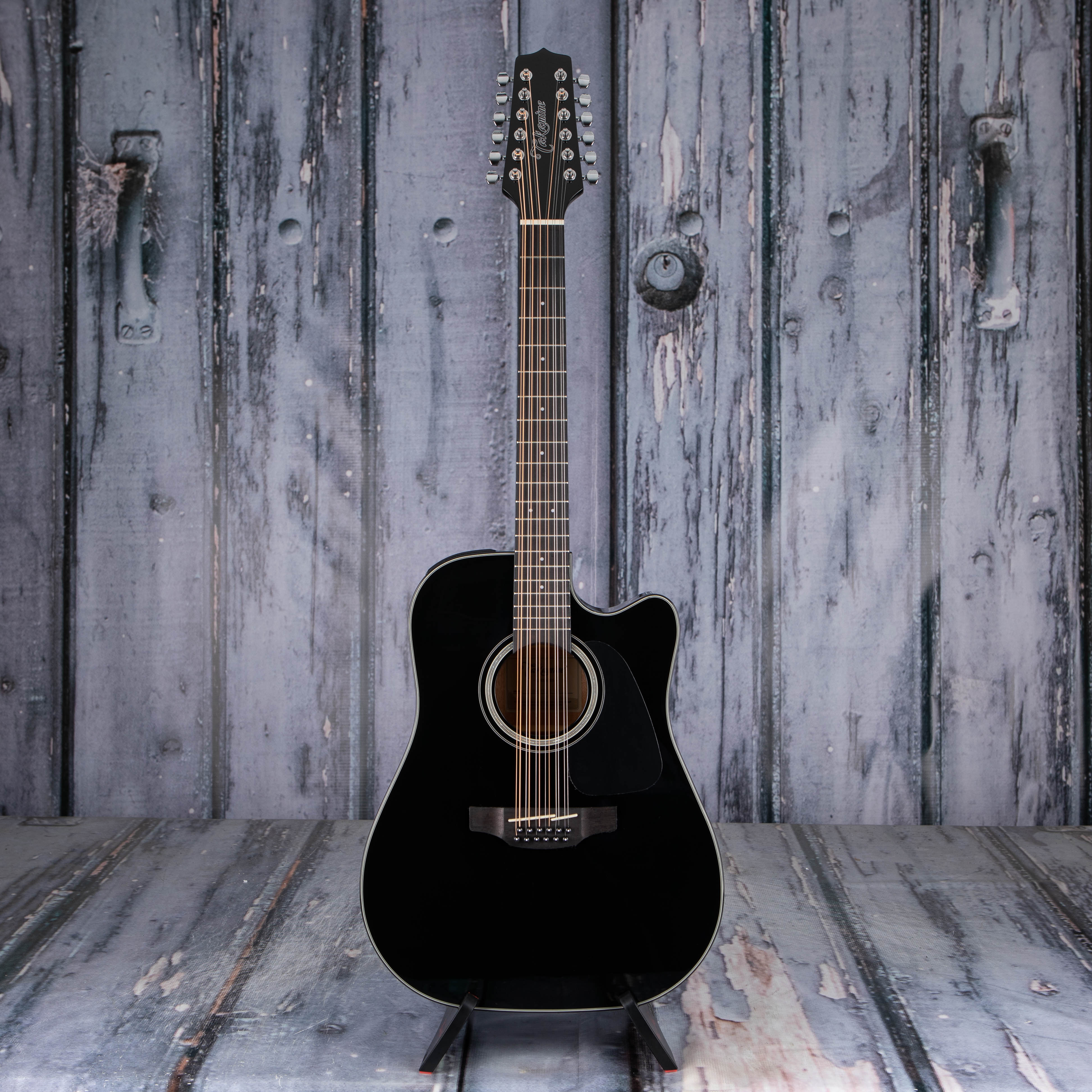 Takamine GD30CE-12 Dreadnought Acoustic/Electric Guitar, Black, front