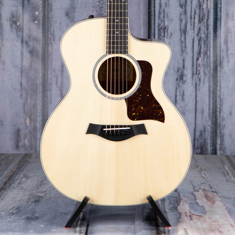 Taylor 214ce-K DLX Acoustic/Electric Guitar, Natural, front closeup
