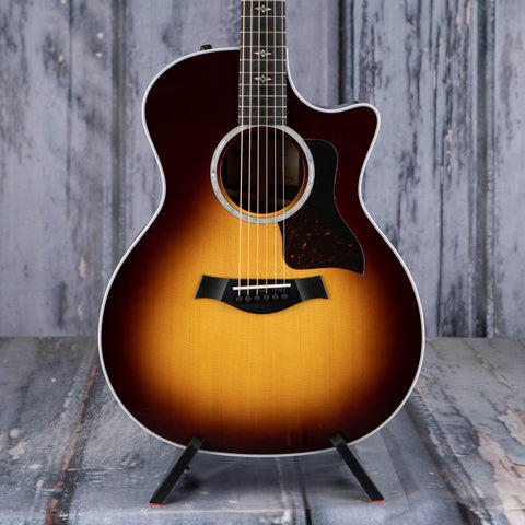 Taylor 414ce-R Acoustic/Electric Guitar, Tobacco Sunburst, front closeup