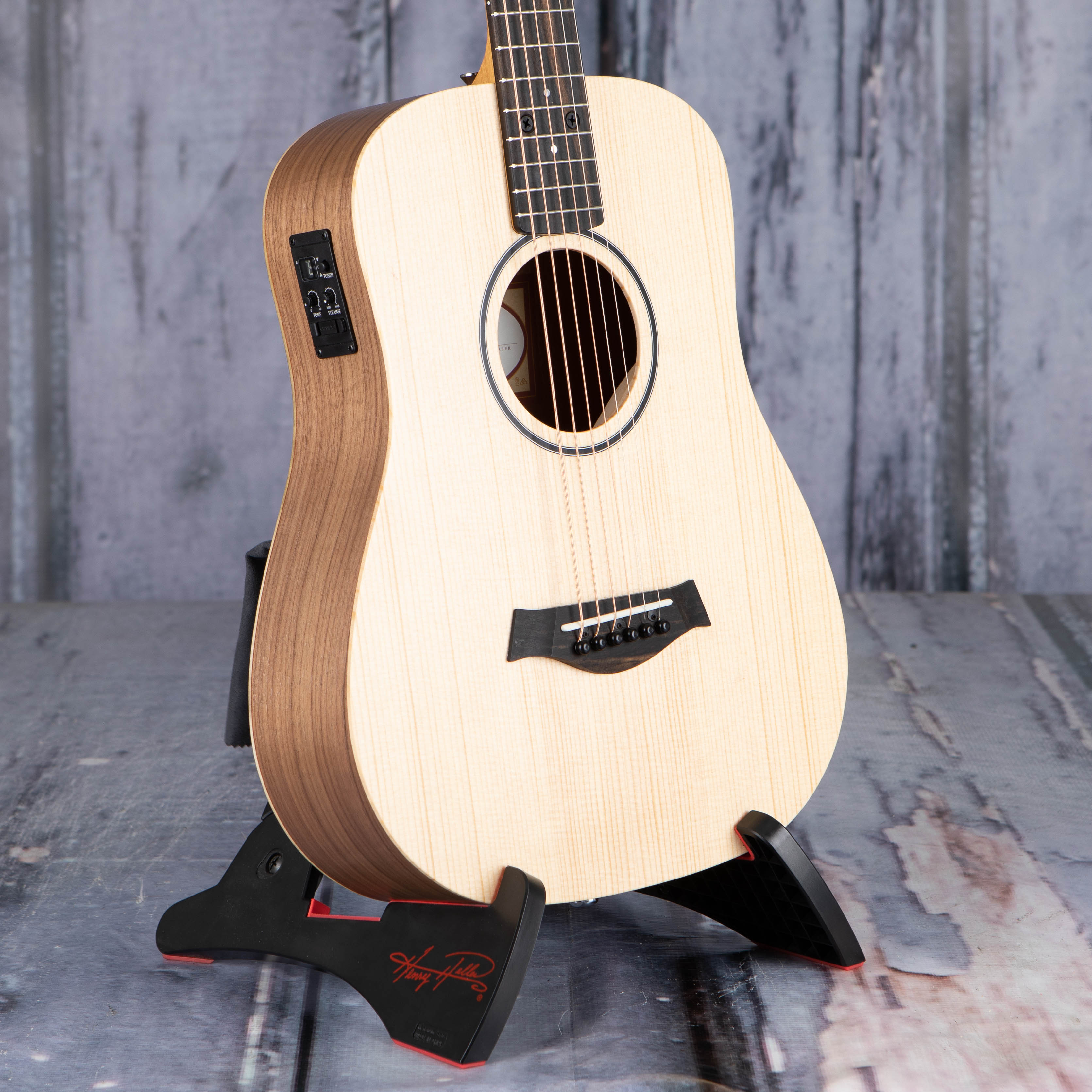 Taylor BT1e Baby Taylor Acoustic/Electric Guitar, Natural, angle