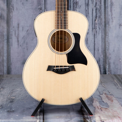 Taylor GS Mini-e Maple Acoustic/Electric Bass Guitar, Natural, front closeup