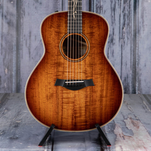 Taylor GT K21e Acoustic/Electric Guitar, Shaded Edgeburst, front closeup