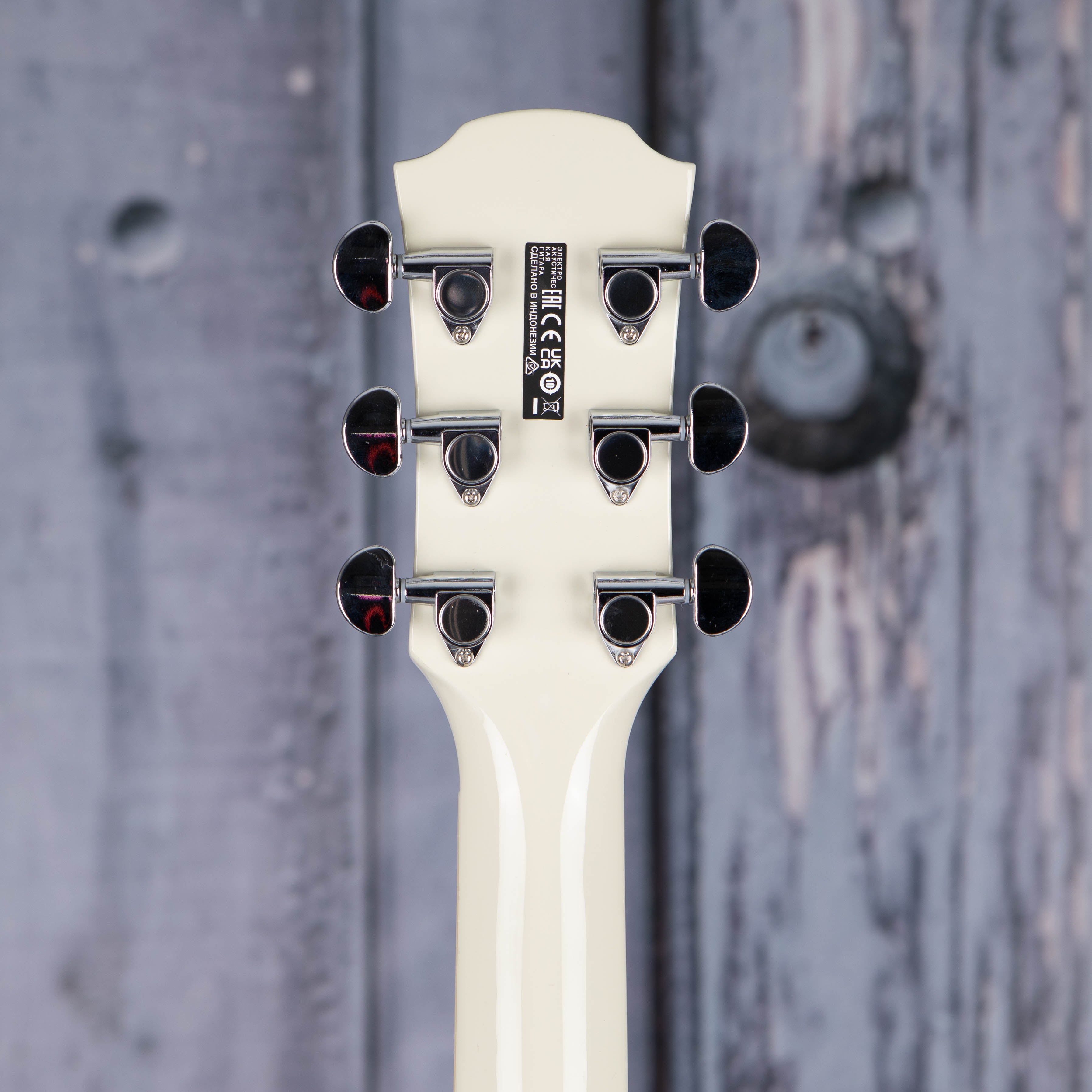 Yamaha APX100 Acoustic/Electric Guitar, Vintage White, back headstock