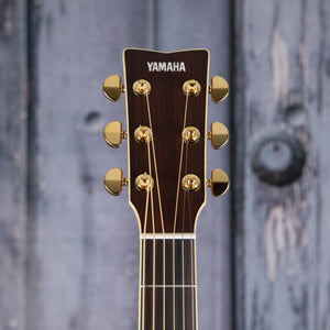 Yamaha LL-TA TransAcoustic Dreadnought Acoustic/Electric Guitar, Vintage Tint, front headstock