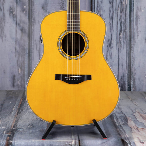 Yamaha LL-TA TransAcoustic Dreadnought Acoustic/Electric Guitar, Vintage Tint, front closeup