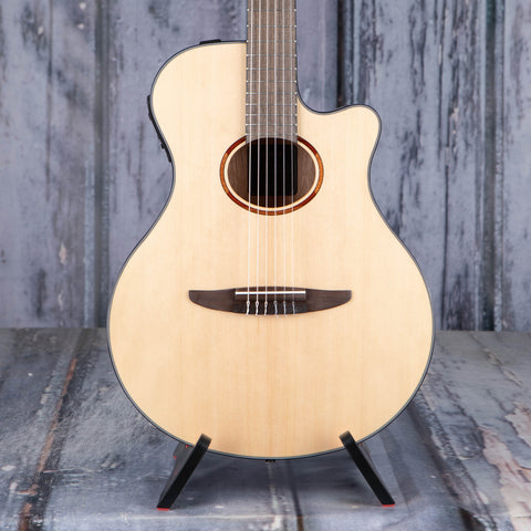 Yamaha NTX1 Classical Acoustic/Electric Guitar, Natural, front closeup