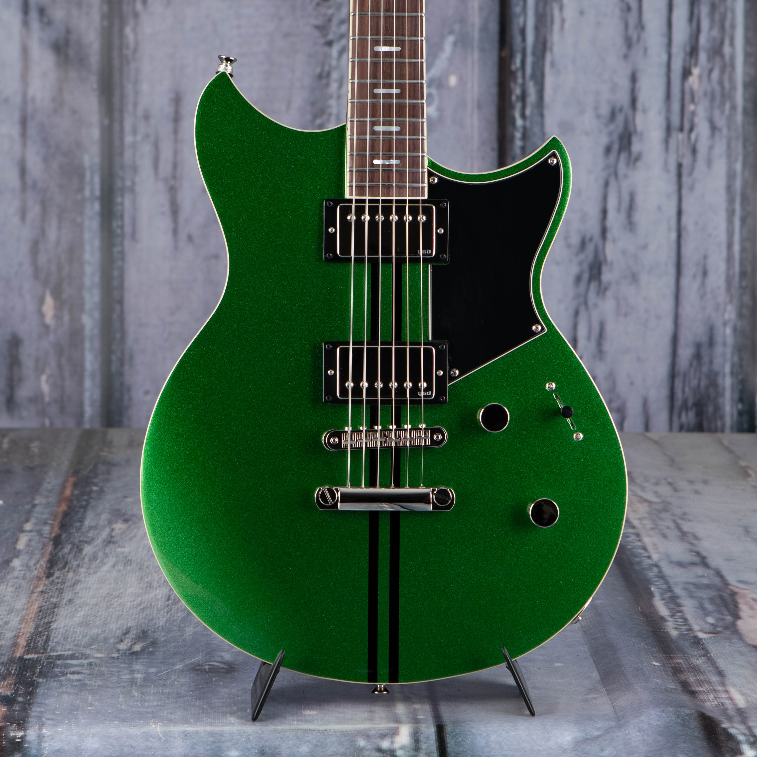 Yamaha Revstar Standard RSS20 Electric Guitar, Flash Green, front closeup