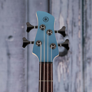 Yamaha TRBX304 Electric Bass Guitar, Factory Blue, front headstock