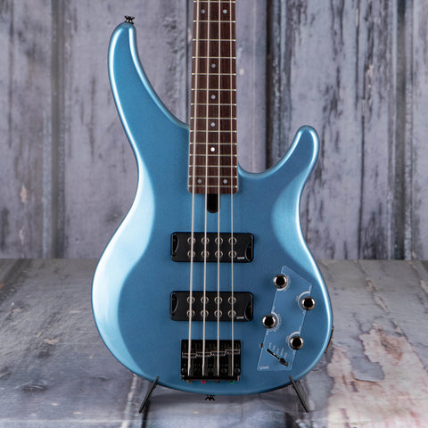Yamaha TRBX304 Electric Bass Guitar, Factory Blue, front closeup