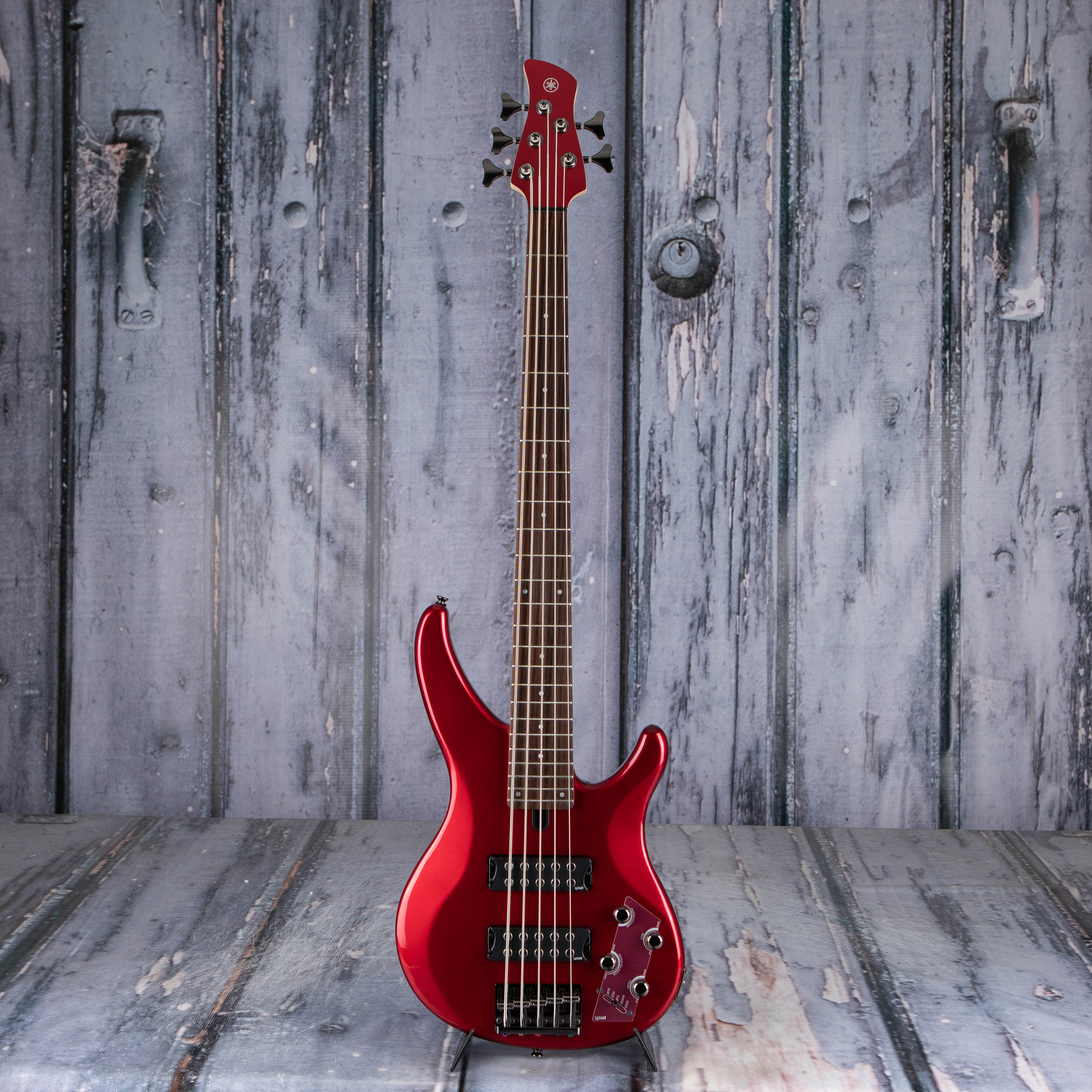 Yamaha TRBX305 5-String Electric Bass Guitar, Candy Apple Red, front