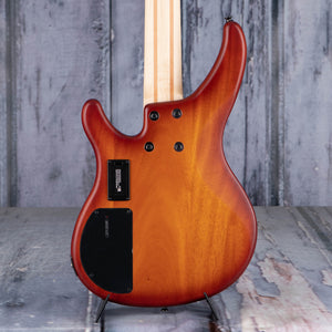 Yamaha TRBX505 5-String Electric Bass Guitar, Brick Burst, back closeup