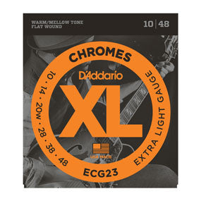 D'Addario ECG23 Chromes Flat Wound,Extra Light, 10-48