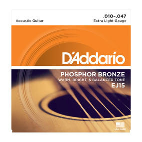 D'Addario EJ15 Phosphor Bronze, Extra Light, 10-47