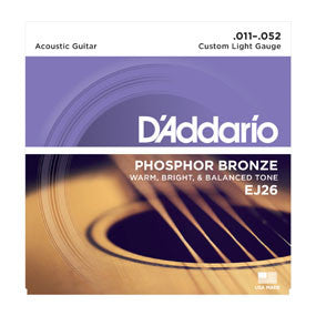 D'Addario EJ26 Phosphor Bronze, Custom Light, 11-52