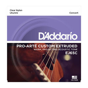 D'Addario EJ65C Pro-Arté Custom Extruded Ukulele, Concert