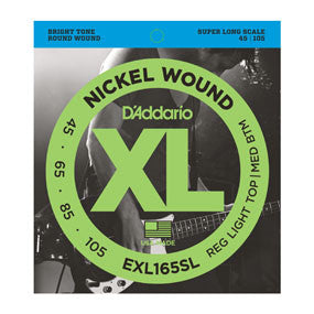 D'Addario EXL165SL Nickel Wound Bass, Custom Light, 45-105, Super Long Scale