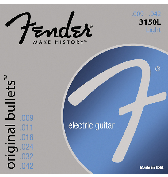 Fender 3150L Original 150 Pure Nickel Bullet-End Electric Guitar Strings - Light